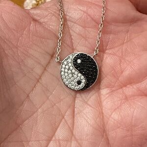 Sterling Silver Elegant Yin Yang Pendant Necklace